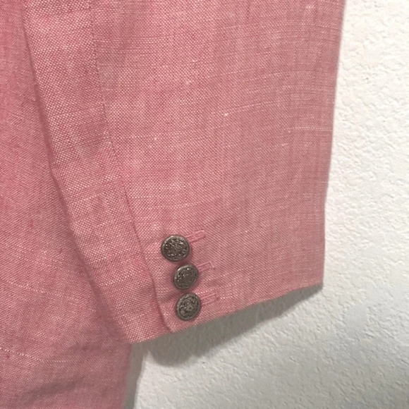 Clifford & Willis Vintage Pink Woven Linen Blazer Jacket - Picture 5 of 6
